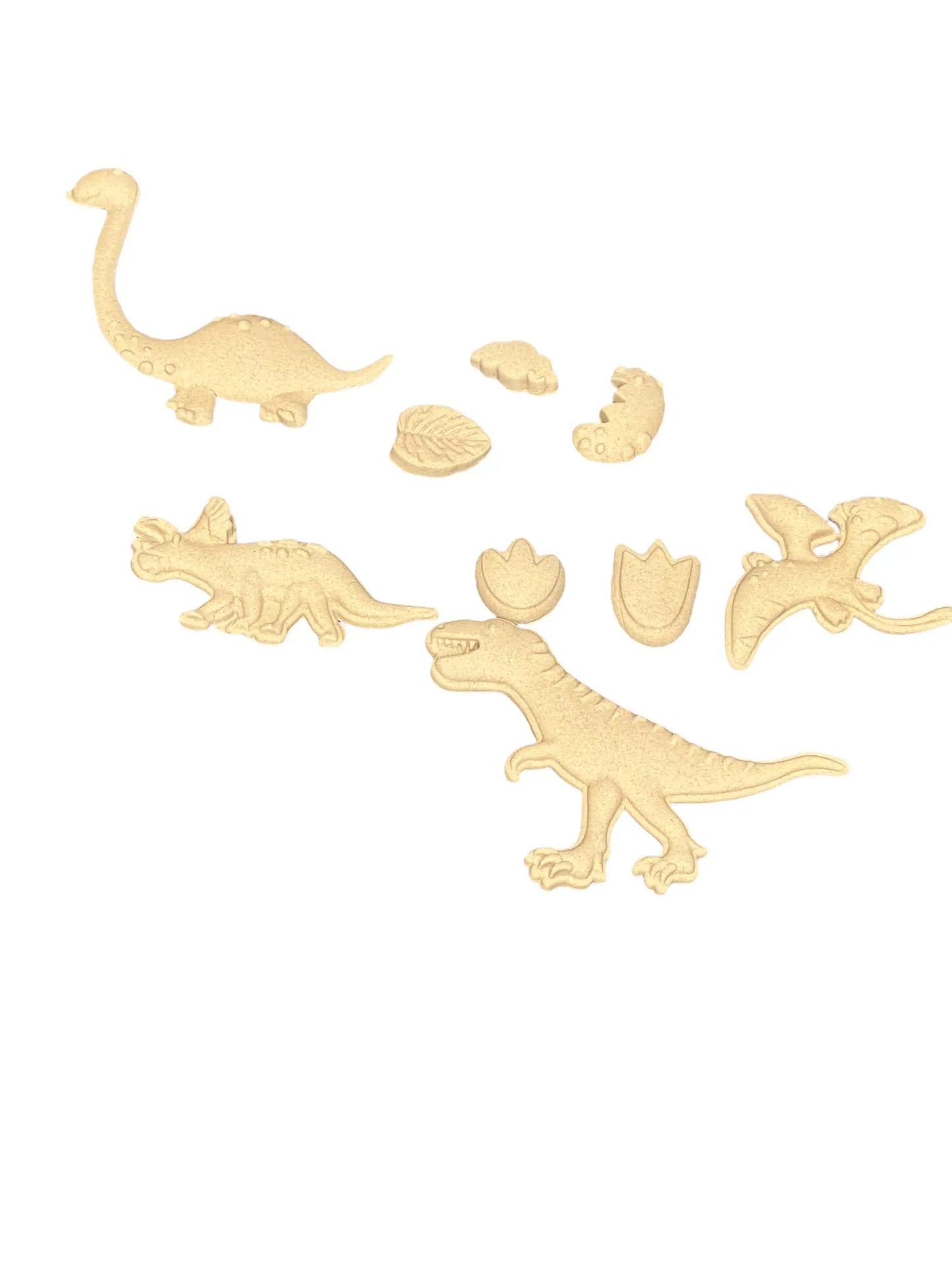 Flexible Pliable Embellishment IFW 2475 Set of Dinosaurs with eggs 9 piece Crafting and scrapbooking size iFlex Wood Products