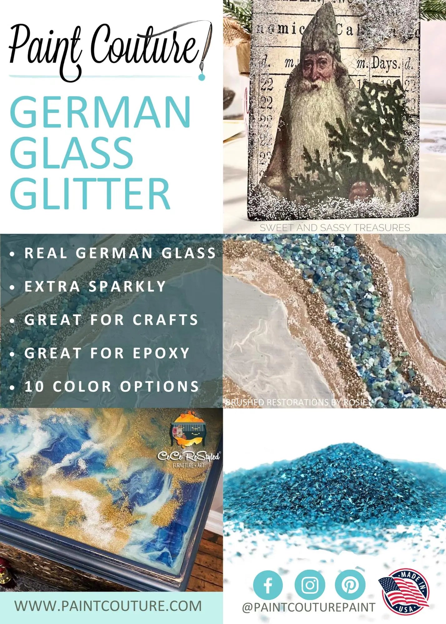 German Glass Glitter - Blue Diamonds Paint Couture