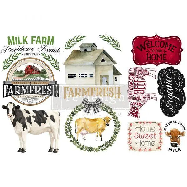 Home & Farm Mini-Transfer - Total Sheet Size: 6″ X 12″, CUT INTO 3 SHEETS Prima Re-Design