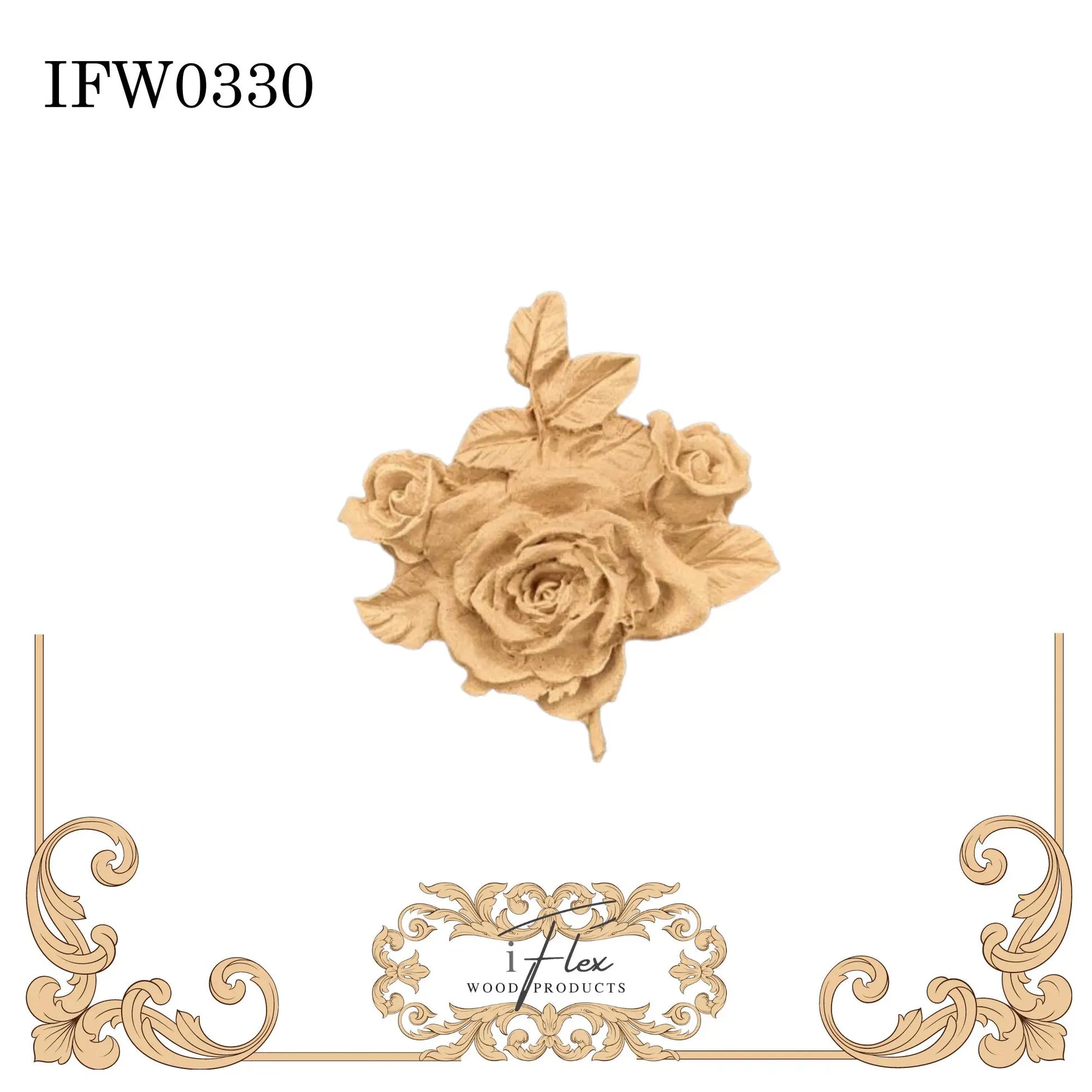 IFW 0330  iFlex Wood Products Flower bendable mouldings, flexible, wooden appliques iFlex Wood Products