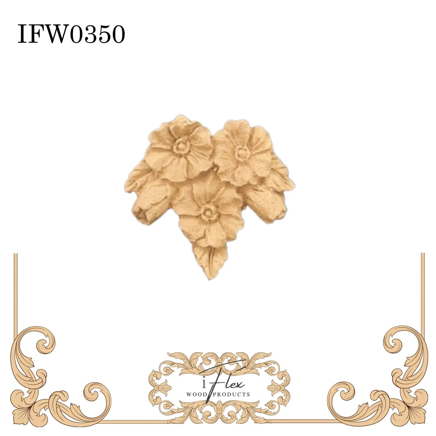 IFW 0350  iFlex Wood Products Flower bendable mouldings, flexible, wooden appliques iFlex Wood Products