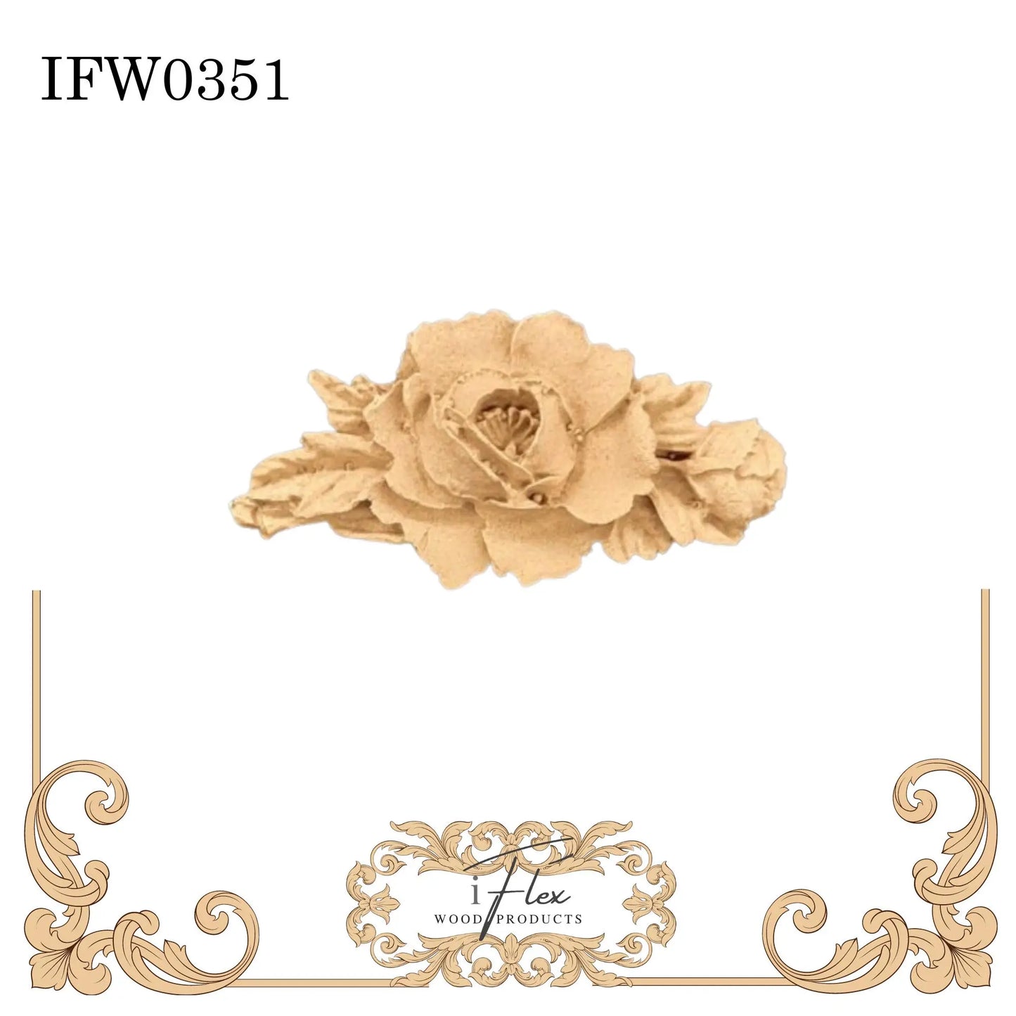 IFW 0351  iFlex Wood Products Flower bendable mouldings, flexible, wooden appliques iFlex Wood Products