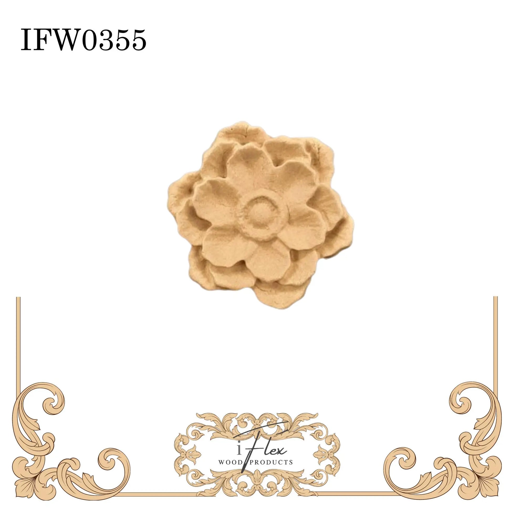 IFW 0355  iFlex Wood Products Flower bendable mouldings, flexible, wooden appliques iFlex Wood Products