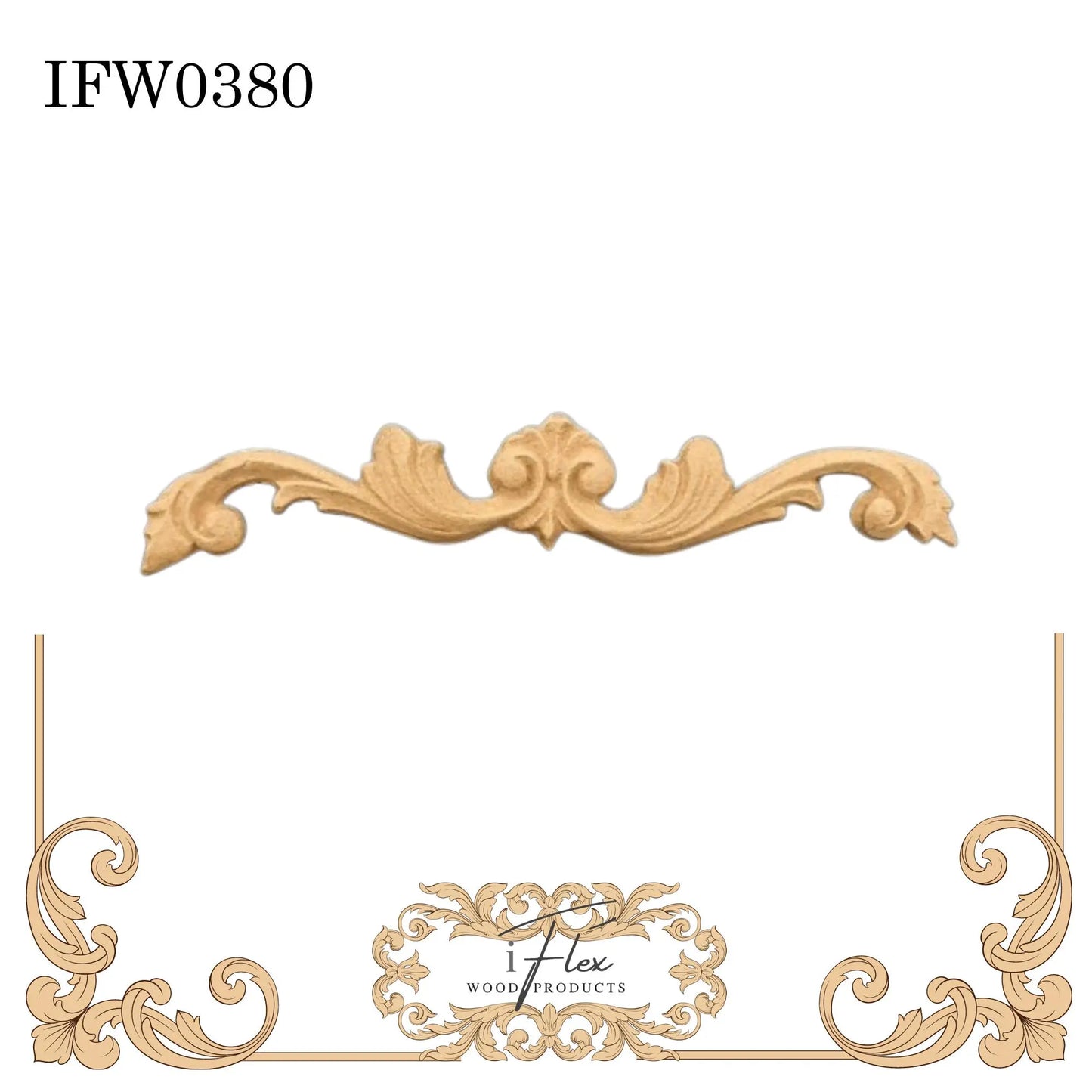 IFW 0380  iFlex Wood Products Pediment bendable mouldings, flexible, wooden appliques iFlex Wood Products