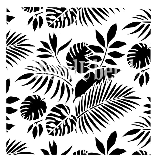 Posh Chalk Stencil Tropical Leaves 50x50cm Posh Chalk