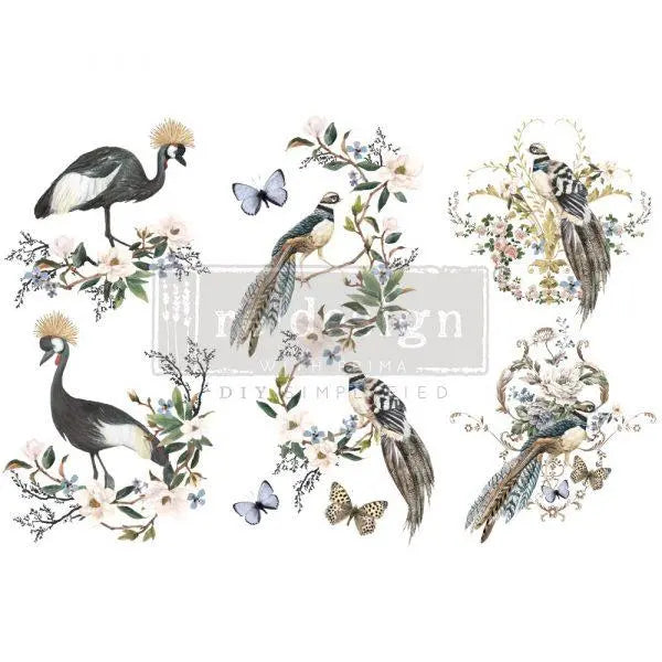 Rare Birds Mini-Transfer - Total Sheet Size: 6″ X 12″ Prima Re-Design