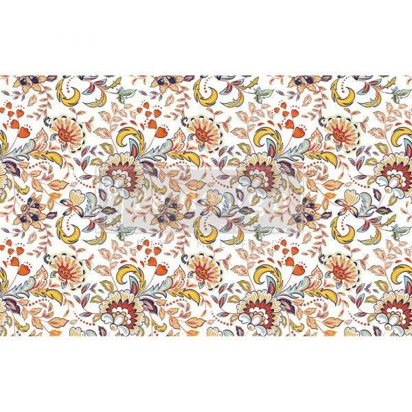 Re-Design with Prima Tangerine Spring - DÉCOUPAGE DÉCOR TISSUE PAPER Prima Re-Design