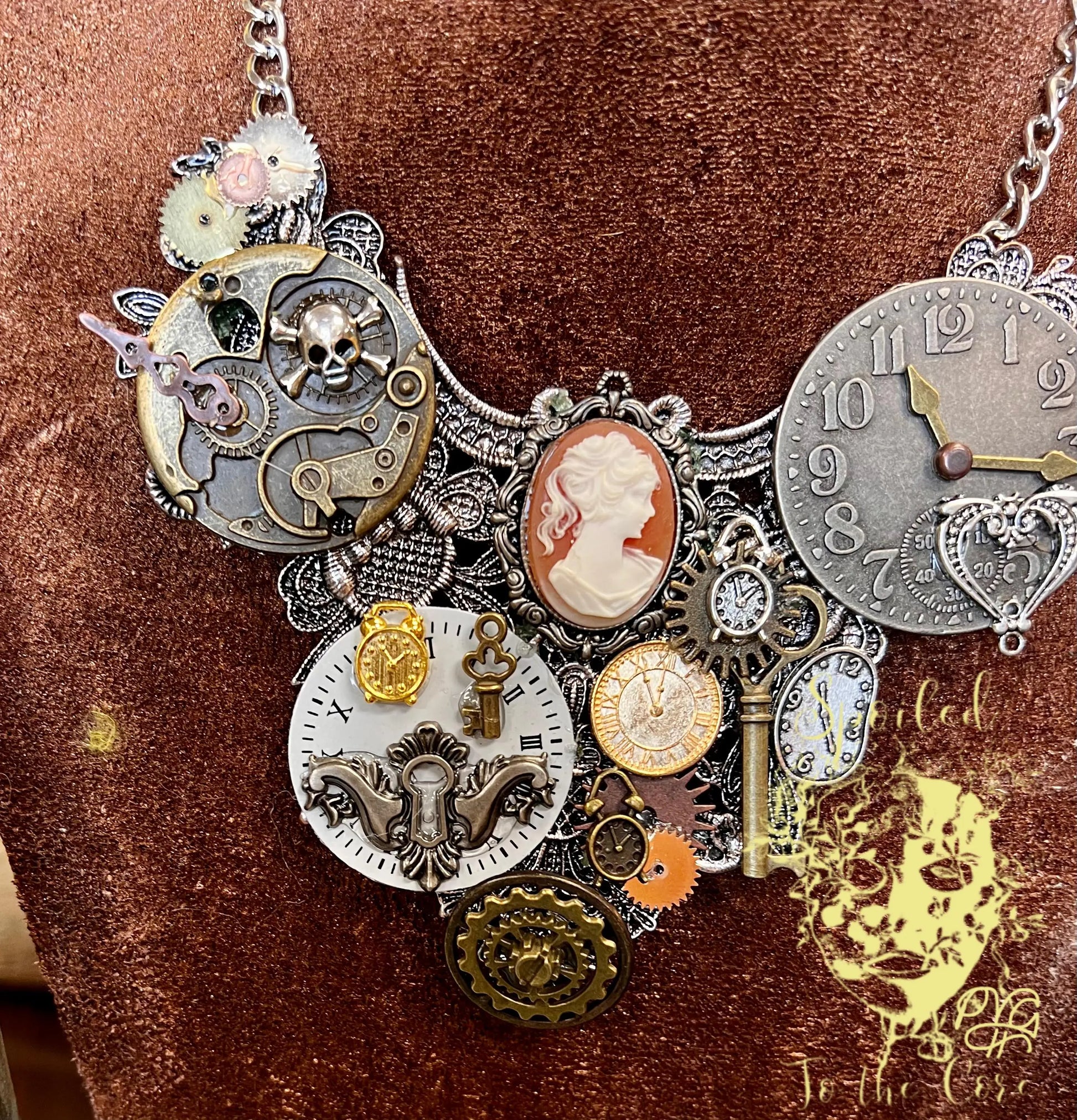 Steampunk Necklace 4” x 4” Spoiled to the Core Designs