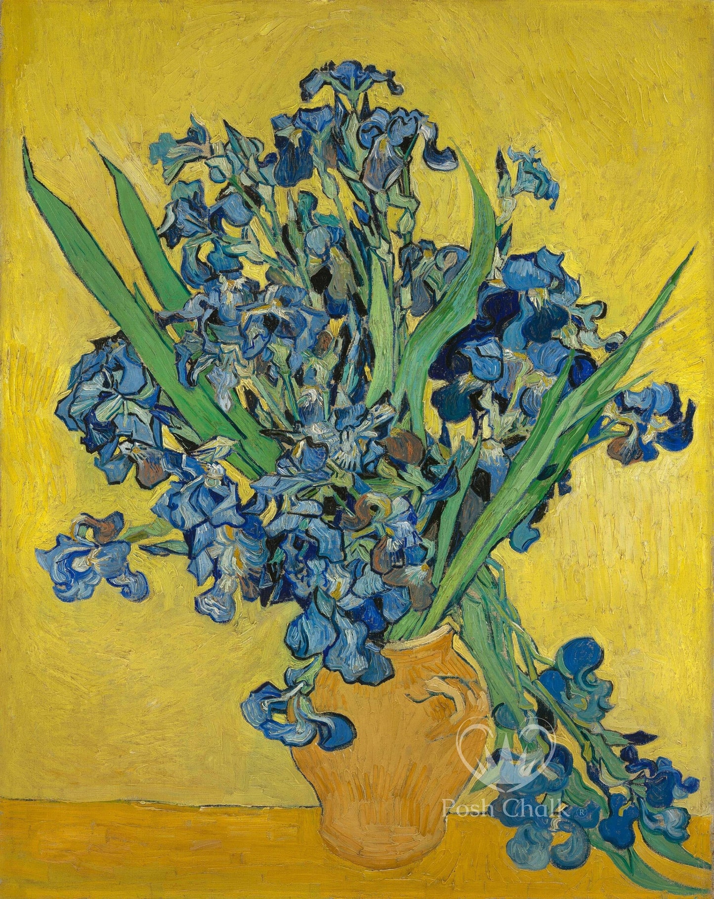 Irises in Gold Posh Chalk Decoupage - A1